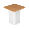 Clara Ribbed Side Table Natural with White Base