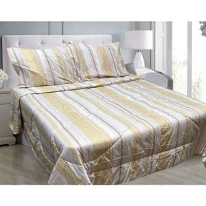 Hotel Living 3 Pce Light Weight Comforter Set Queen Oscar Stripes