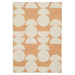 Loopsie-370cm X 270cm-tiari Half Moons Printed Peach And Cream Washable Rug