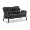 Hugo 2 Seater Outdoor Aluminium And Rope Lounge Charcoal & Carbon Grey Rope/denim Cushions