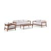 Bronte 3+2+1 Outdoor Aluminium Lounge Setting Teak Look With Coffee Table & Sunbrella Canvas Cushions
