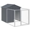 vidaXL Dog House Dog Kennel with Roof and Run Anthracite Galvanised Steel