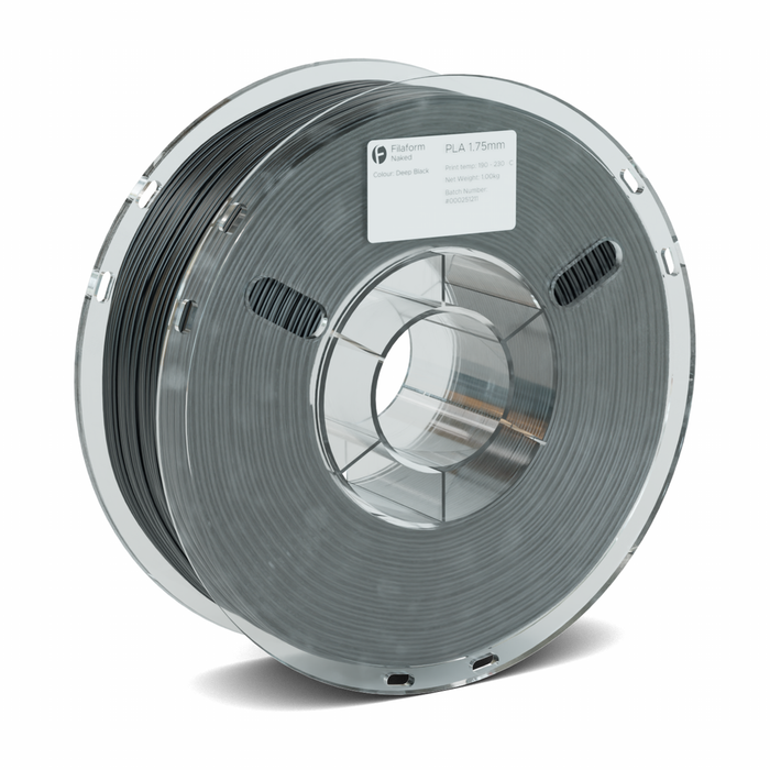 Filaform Naked PLA 3D Printer Filament 1.75mm 1kg Deep Black