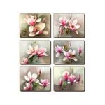 Cinnamon Placemats Cork Backed Set of 6 Magnolias
