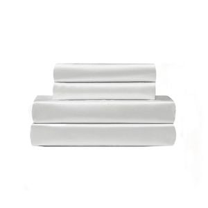 Silky Satin Quilt Cover Set, Queen Size, White
