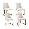 Artiss Dining Chairs Set of 4 Linen Fabric Frame Beige