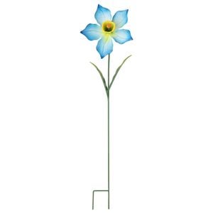 20 x 84cm Blue Metal Daffodil Decorative Garden Stake
