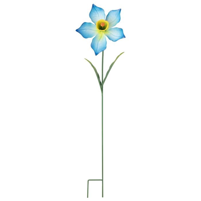 20 x 84cm Blue Metal Daffodil Decorative Garden Stake
