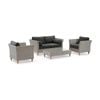 Carolina 4pc Alfresco Setting Coffee Table Brushed Grey & Denim Grey Cushions