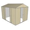 Build-a-Shed 2.3 x 3.0 x 2.3m Front Gable Single Sliding and Double Sliding Door Shed - Cream