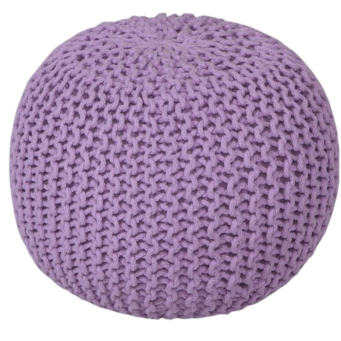 Braided Ottoman Pouffe - Braided Ottoman Lilac