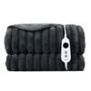 Dreamaker Cirra Chunky Embossed Fleece Heated Throw Charcoal 180x200cm | Overheat Protection & Washable