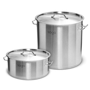 SOGA 18/10 Stainless Steel Stock Pot Set 17L & 50L
