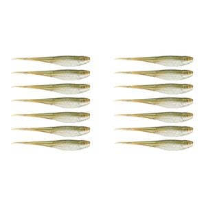 2x 7PK 3.75In Rapala Crush City The Jerk Soft Plastic Minnow Lures - Glow Shad