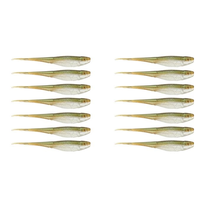 2x 7PK 3.75In Rapala Crush City The Jerk Soft Plastic Minnow Lures - Glow Shad