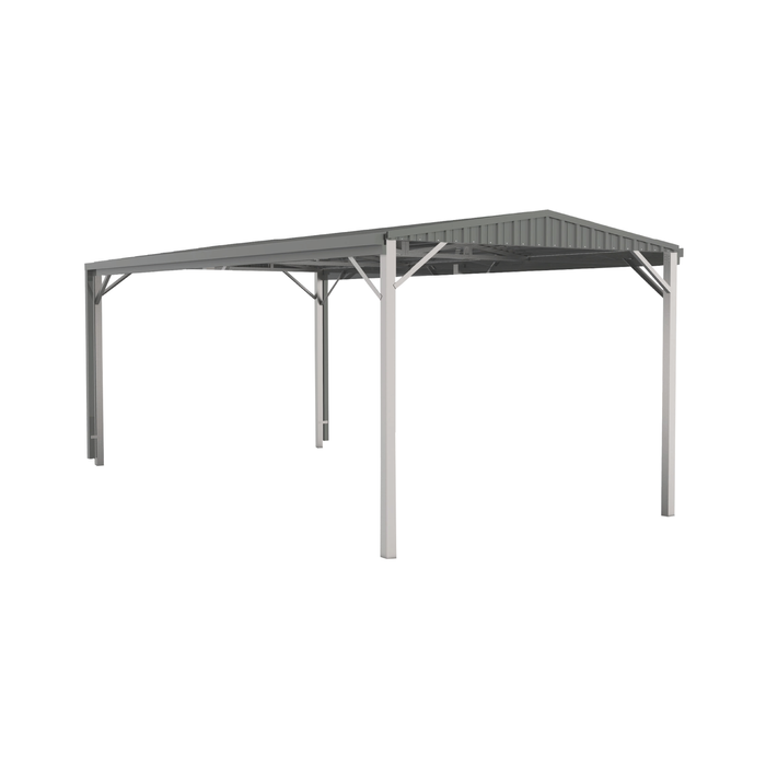 Absco Structures 3.00 x 6.00 x 2.66m Woodland Grey Single Gable Carport