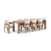 Entertainer 2.45m Outdoor Aluminium Dining Table Mahogany With 8 Marlo Chairs & Bone Cushions