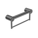 Nero 300mm Gun Metal Mecca Care 32mm Grab Rail with Towel Holder