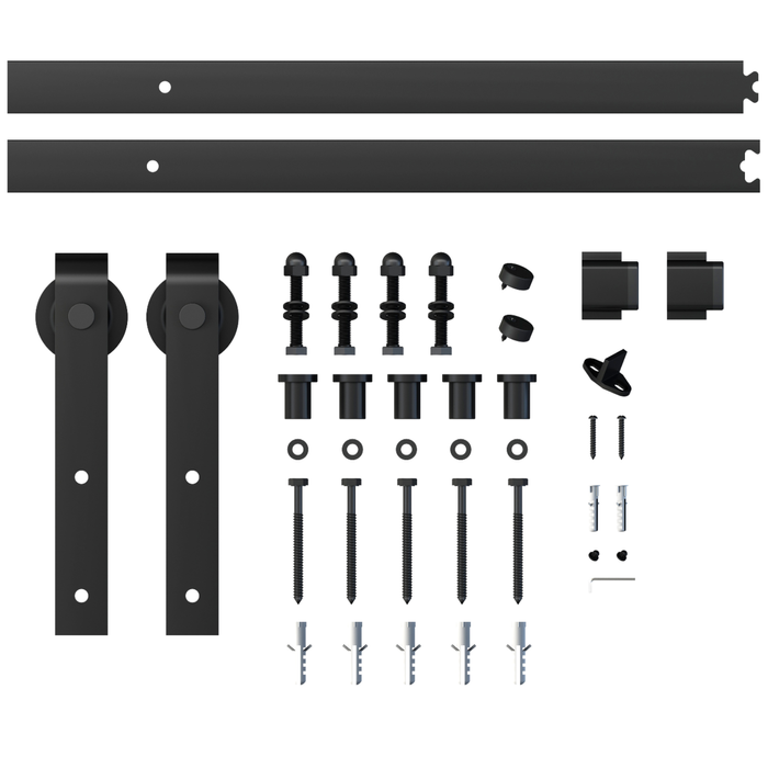Ikonic 2000 x 40 x 6mm Matte Black 2-Piece Barn Door Track