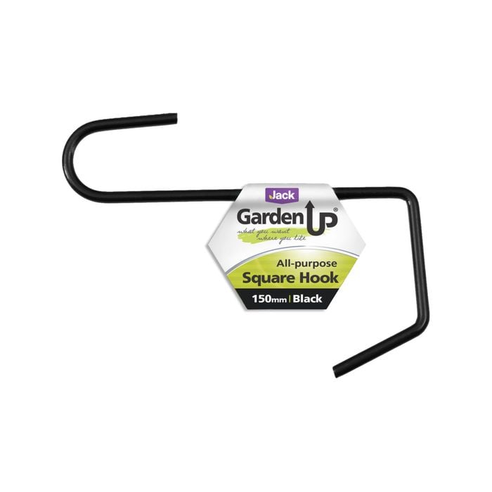 Jack 150mm Black Square Hanging Basket Hook - 150mm