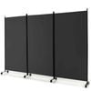Costway Room Divider 1.8x2.6m Privacy Screen Mobile Partition Stand Grey