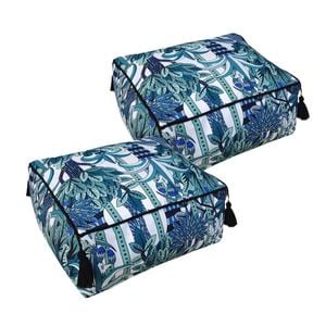 SOGA 2 Pack 50cm Pouffe Cushions Polyester with EPP Filling