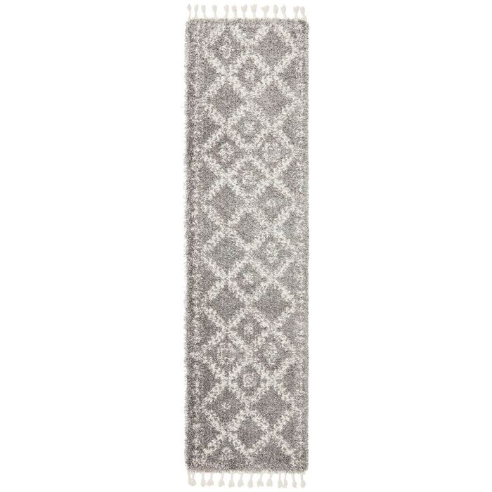 Rare 33 Silver 400x80cm - Large Runner Shaggy Indoor Rug