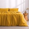 Dreamaker Superfine Washed Microfibre Quilt Cover Set Mustard Queen Bed