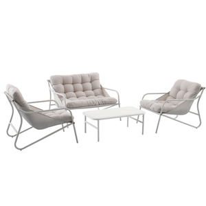 Marquee White 4 Piece Steel Textilene Set