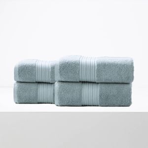 4pc Renee Taylor Brentwood 650gsm Low Twist Bath Sheet Gray Mist