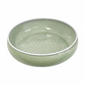 SS Collective Green Tile Pattern W/ White Trim Salad/Serving Low Bowl 28cm