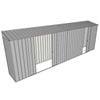Build-a-Shed 0.8 x 6 x 2m Skillion Shed with Double and Single Sliding Side Doors - Zinc