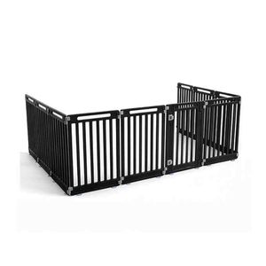 Costway Dog Pet Fence 10 Panels Portable Exercise Play Pen w/Door Lock-Black