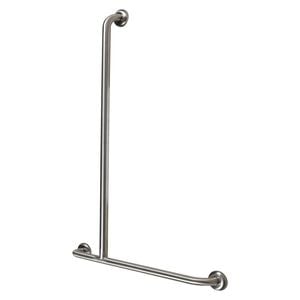 Metlam Australia 1100mm x 700mm Satin Stainless Steel Offset Left Hand Shower Grab Rail