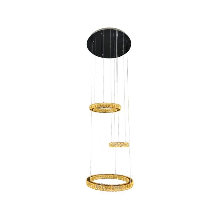 Rozanno 3 Ring Pendant Light - Chrome - Delessi