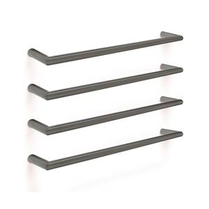 Brushed Gun Metal Grey 600mm Round PVD Single Heated Rail