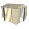 Build-a-Shed 2.3 x 3.0 x 2.3m Front Gable Double Hinged Side Door Shed - Cream