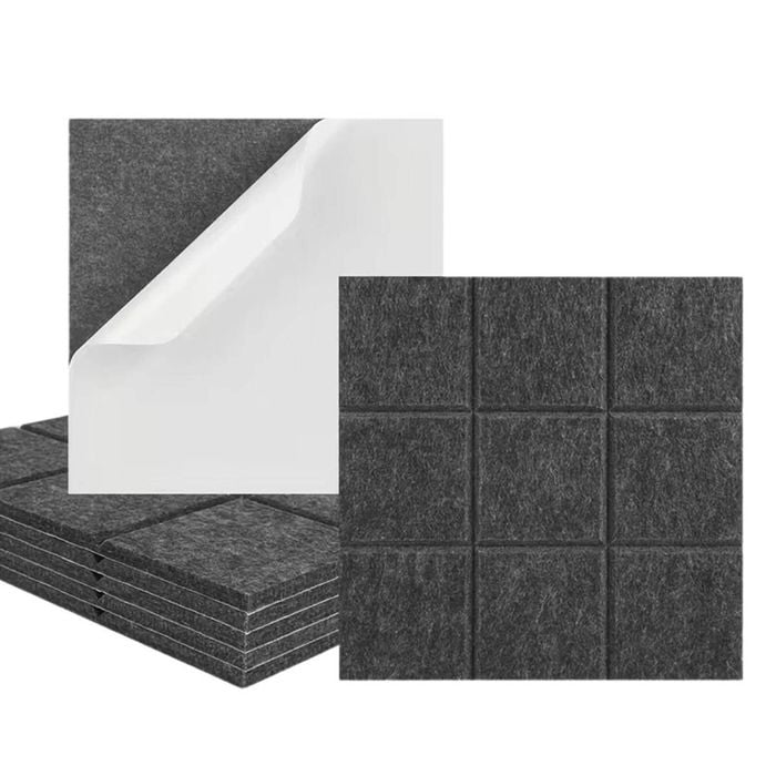 iDEER LIFE Acoustic Foam 12Pcs Sound Absorbing Panels Wall Tiles 3X3 Square (Dark Grey)
