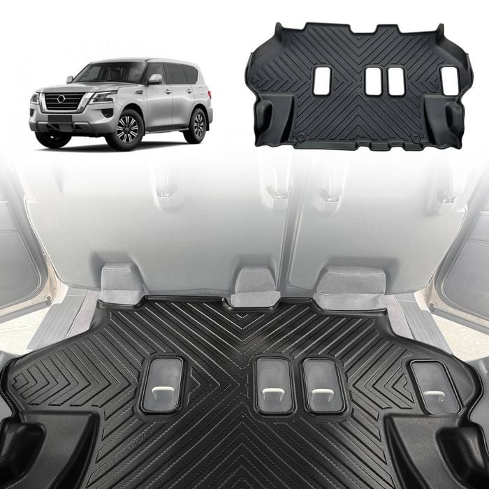 AUSGO Third Row Floor Mat for Nissan Patrol Y62 2012-Onwards Car Liner Mat