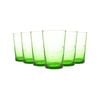 Meknes 325ml Highball Glasses - Hand-Blown Moroccan Recycled Water Juice Drinking Glasses - Green Glass - Set of 6