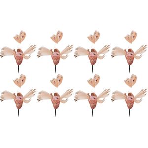 8PK Urban Flying Hummingbirds Clip Christmas Decoration 12cm Pink
