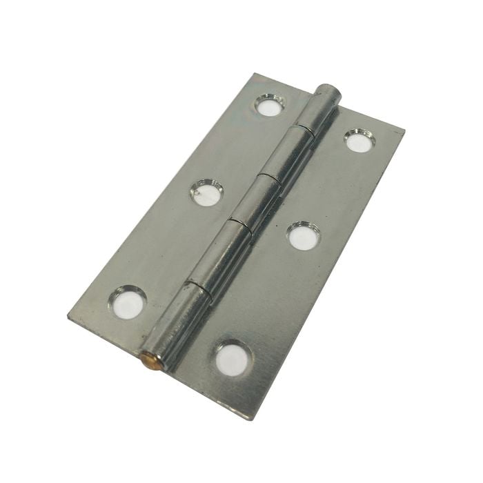 Zenith 64mm Zinc Plated Fixed Pin Narrow Butt Hinge