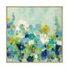 Artey | Midsummer Garden White Flowers - Framed Canvas - Natural Frame - 120 x 120cm