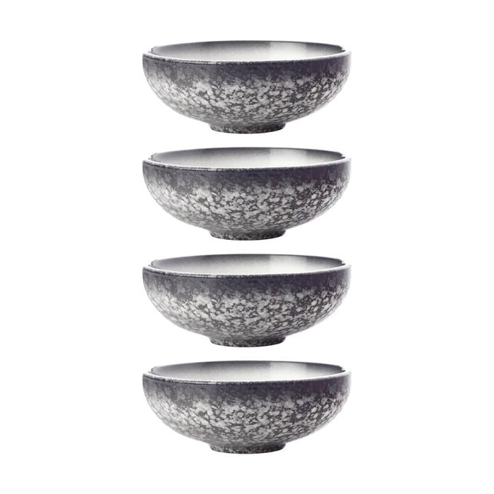 4PK Maxwell & Williams Caviar Coupe Bowl 15.5x6cm Porcelain - Granite