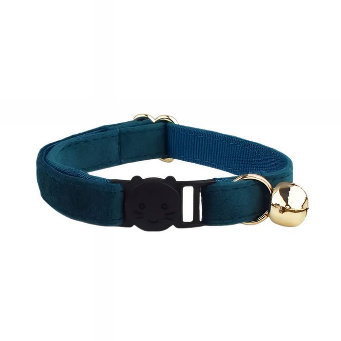 Anypet Small Cat Collar Navy Blue with Bell and Durable Safety Buckle