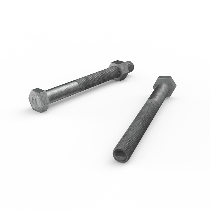 ZENITH M12 x 120mm Hot Dip Galvanised Hex Head Bolts and Nuts