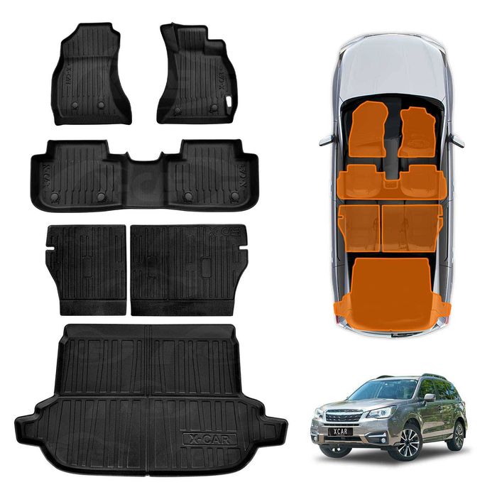 Floor Mats Boot Liner  for Subaru Forester Auto 2012-2018 Cargo Kick Mats Back Seat Cover