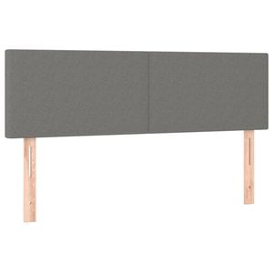 vidaXL LED Headboard Bed Header Bedroom Furniture Dark Grey 144 cm Fabric Double