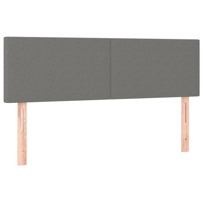 vidaXL LED Headboard Bed Header Bedroom Furniture Dark Grey 144 cm Fabric Double