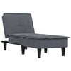 vidaXL Chaise Longue Reclining Chair Upholstered Lounge Sofa Dark Grey Velvet